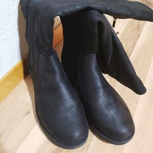Torrid Black Heeled Boots with Elastic Panel